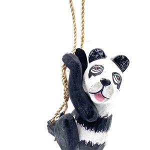 Climbing Monkey Business Panda On a Rope Ornament
